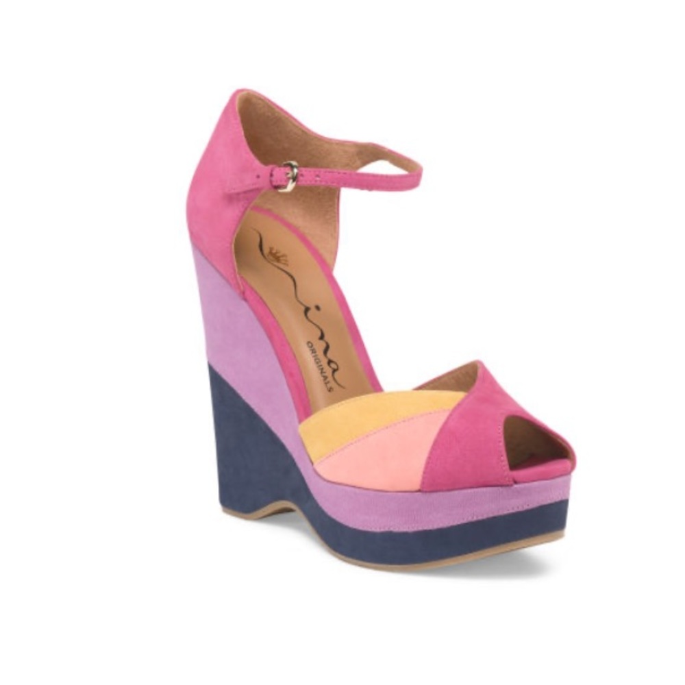 Nina Originals Shari Multi Color Wedge Sandals